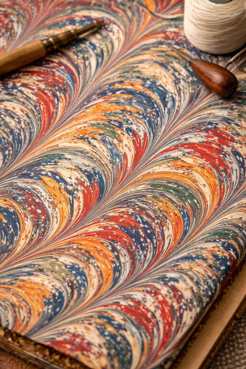 Turin marbled bookbinding paper