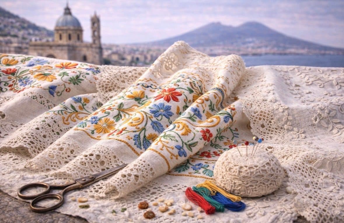 Traditional fabrics and embroidery — authentic souvenir of Palermo