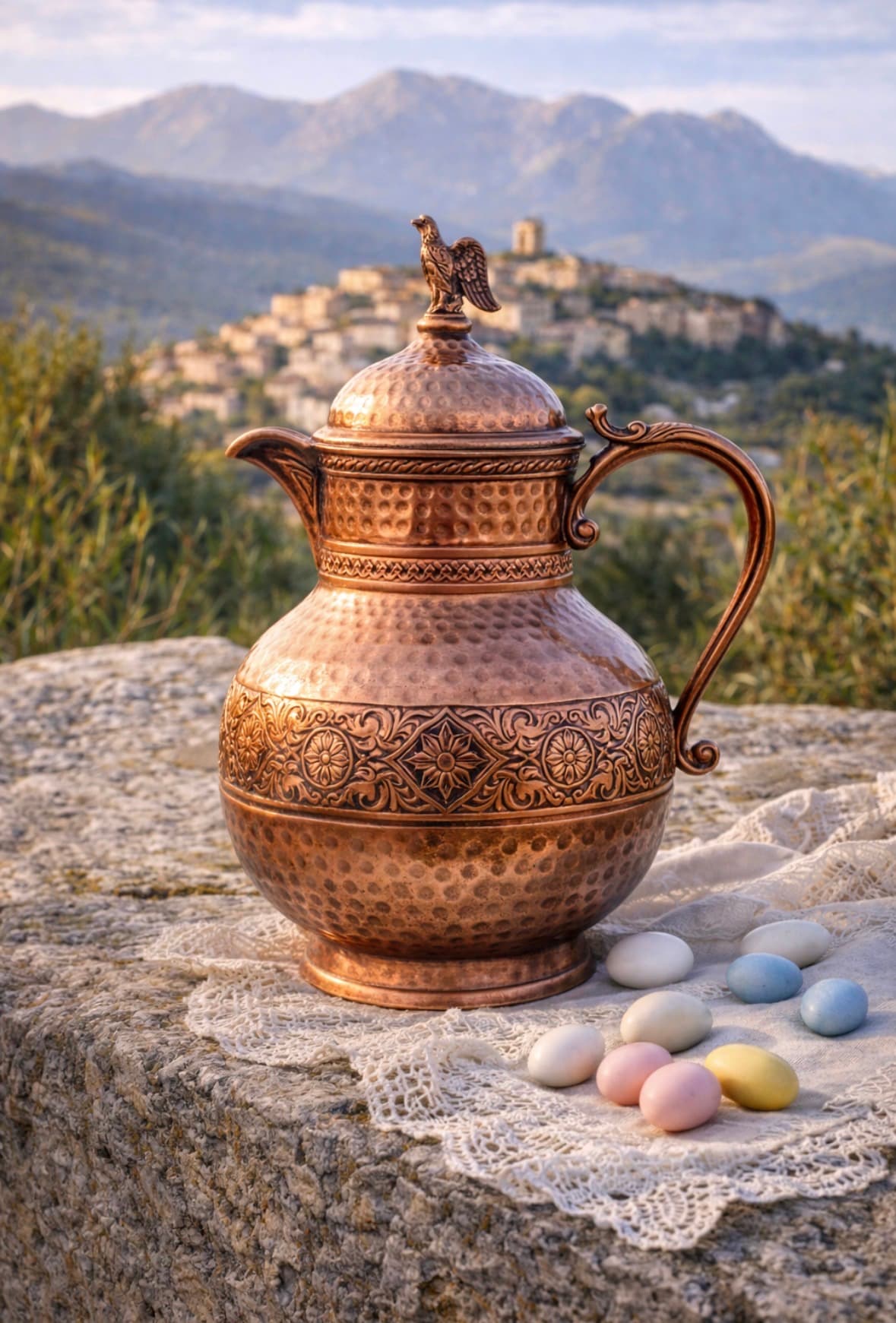 Hammered copper object from the L’Aquila tradition — authentic souvenir of L'Aquila