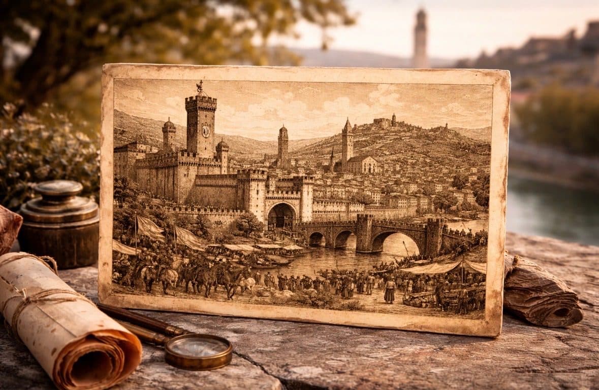 Stampa o incisione storica di Verona — souvenir autentico di Verona