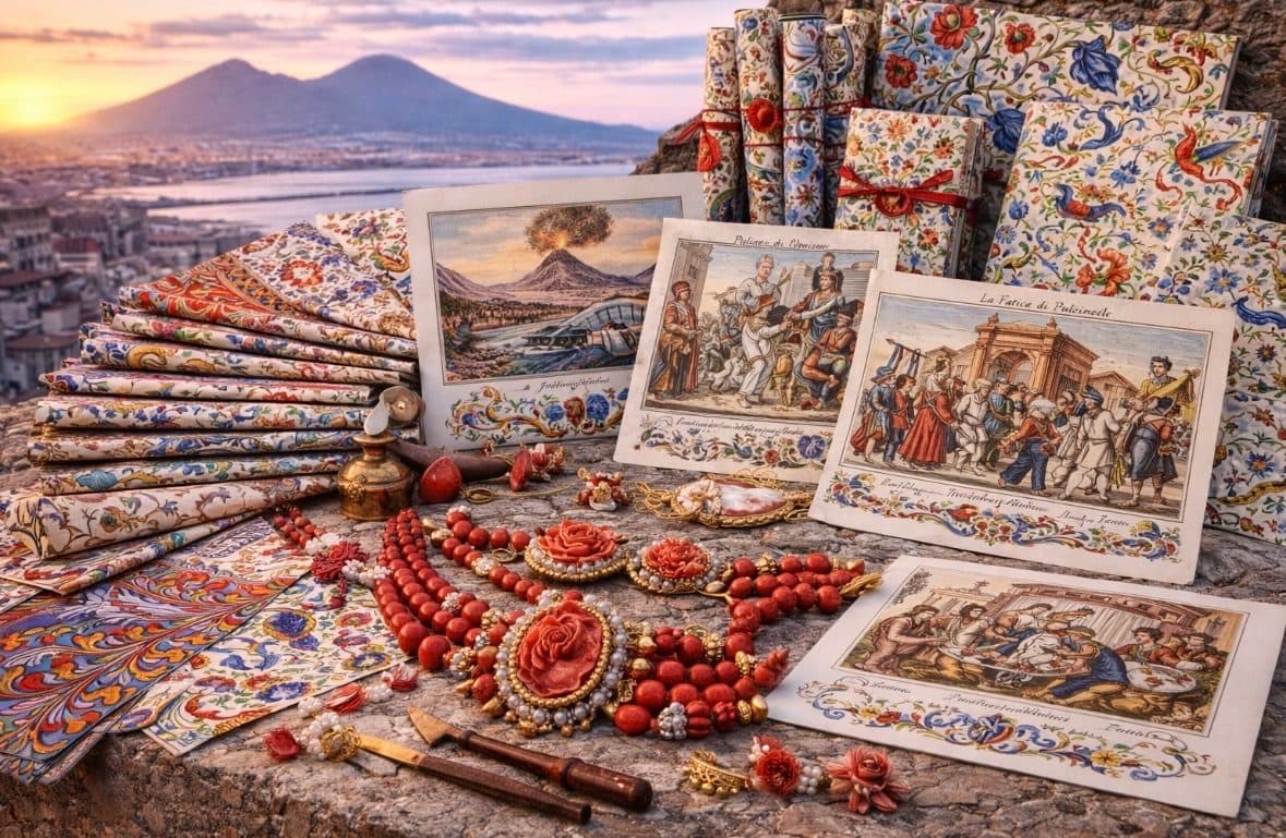 Neapolitan decorated paper / folk prints — authentic souvenir of Napoli