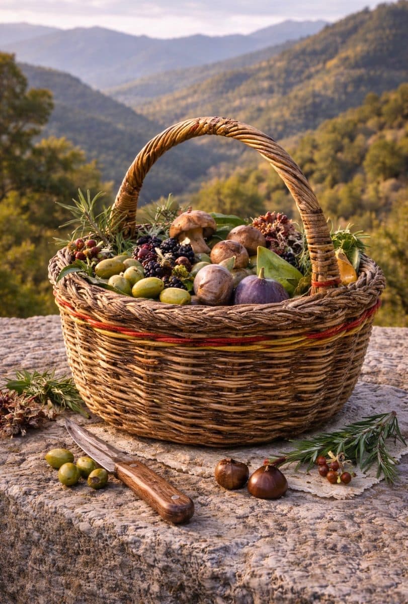 Woven basket from the Aspromonte area — authentic souvenir of Reggio Calabria