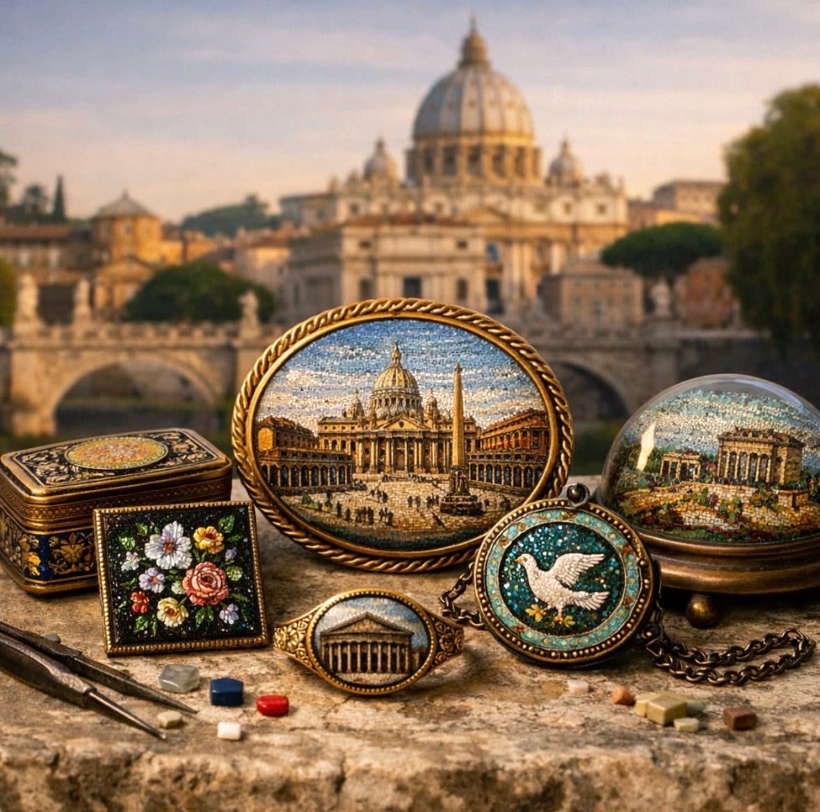 Roman micromosaic — authentic souvenir of Rome