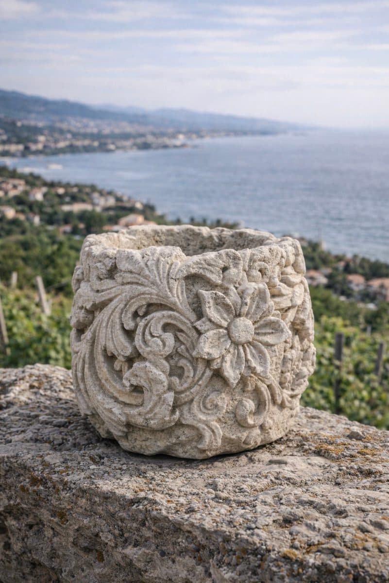 Carved Carso stone object — authentic souvenir of Trieste
